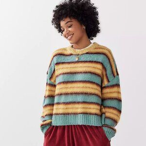 Urbanoutfitters | BDG Stripe Brushed Knit Jumper | NWT | Yellow